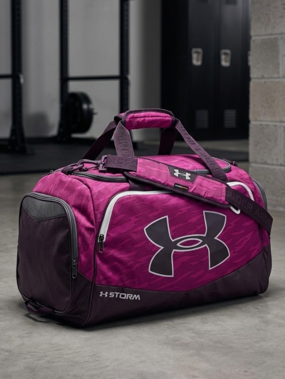 Under Armour Pink Camo Storm HeatGear Duffle Gym Bag